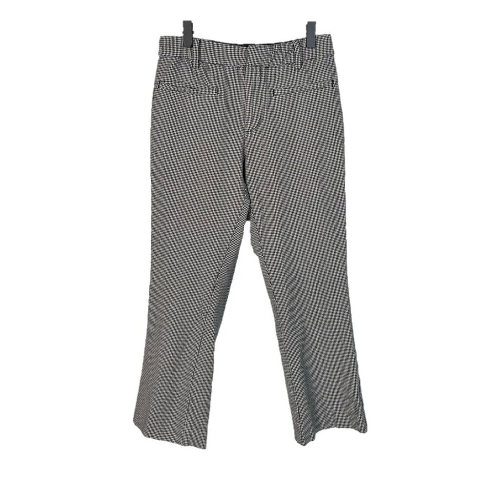 Anthropologie Black & White Houndstooth Check Ankle Trousers Size 4